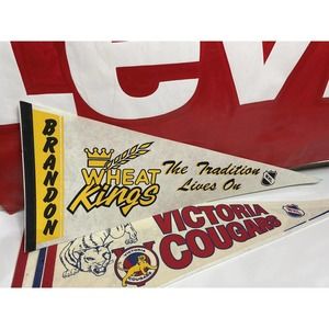Vintage Brandon Wheat Kings WHL Hockey Full Size Pennant Rare